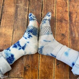 Tie-Dye Blue Crew Socks - Unbranded